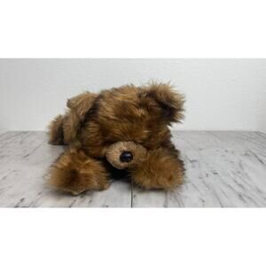The Bearington Collection Brown Plush Lay-Down Teddy Bear 15” Stuffed Animal